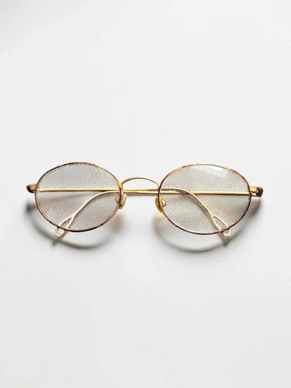 Vintage Polo Ralph Lauren Tiny Oval Glasses Gold Wire Cable Temples Office Siren